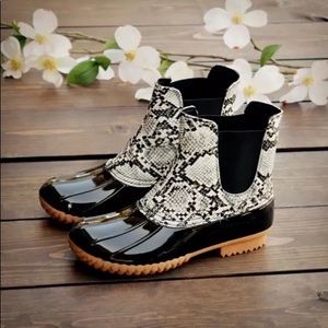 Snake Vegan Leather Rainboots
